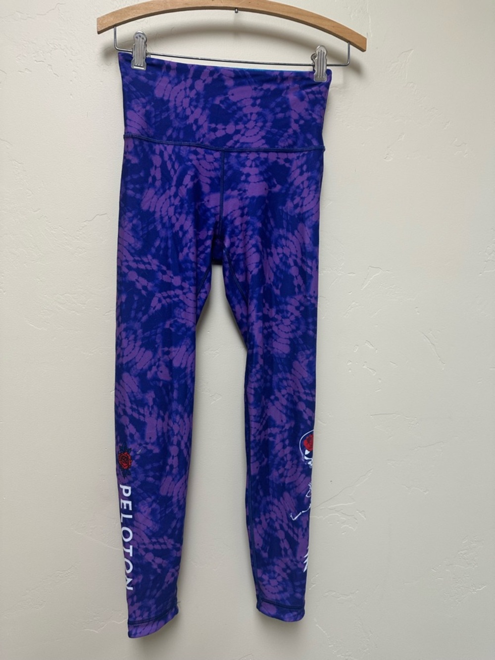 Peloton and Grateful Dead collab reversible Purple Tie-Dye Leggings